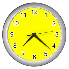 Yellow Wall Clock (silver)