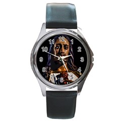 Jesus Christ Sculpture Photo Round Metal Watches by dflcprints