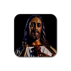 Jesus Christ Sculpture Photo Rubber Square Coaster (4 Pack)  by dflcprints