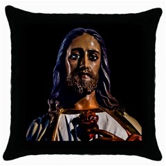 Jesus Christ Sculpture Photo Throw Pillow Cases (black) by dflcprints