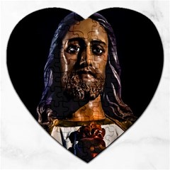 Jesus Christ Sculpture Photo Jigsaw Puzzle (heart) by dflcprints