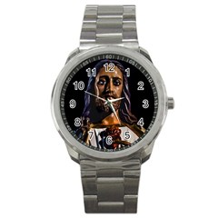 Jesus Christ Sculpture Photo Sport Metal Watches by dflcprints