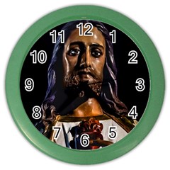 Jesus Christ Sculpture Photo Color Wall Clocks by dflcprints