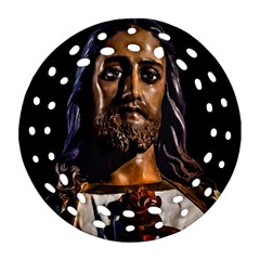 Jesus Christ Sculpture Photo Ornament (round Filigree)  by dflcprints