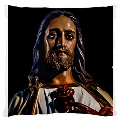 Jesus Christ Sculpture Photo Large Cushion Cases (one Side)  by dflcprints