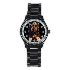 Jesus Christ Sculpture Photo Stainless Steel Round Watches by dflcprints