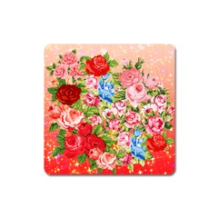 Pretty Sparkly Roses Square Magnet by LovelyDesigns4U