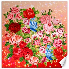 Pretty Sparkly Roses Canvas 16  x 16  