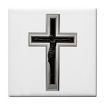 Christian cross Tile Coaster Front