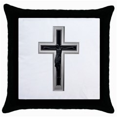 Christian Cross Throw Pillow Case (black) by igorsin