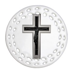 Christian Cross Ornament (round Filigree)