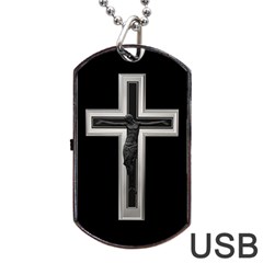 Christian Cross Dog Tag Usb Flash (two Sides) by igorsin