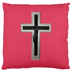 Christian Cross Large Cushion Case (two Sides) by igorsin