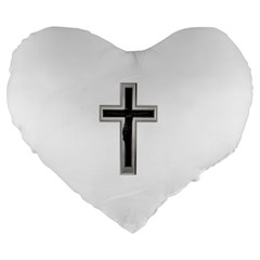 Christian Cross Large 19  Premium Heart Shape Cushion