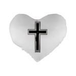 Christian cross Standard 16  Premium Flano Heart Shape Cushion  Back