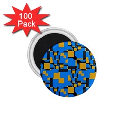 Blue Yellow Shapes 1 75  Magnet (100 Pack)  by LalyLauraFLM