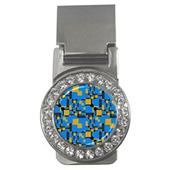 Blue Yellow Shapes Money Clip (cz)