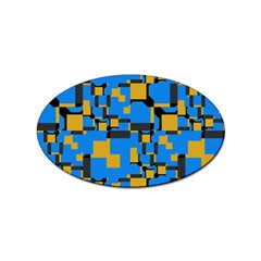 Blue Yellow Shapes Sticker Oval (100 Pack)