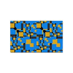 Blue Yellow Shapes Sticker Rectangular (100 Pack)