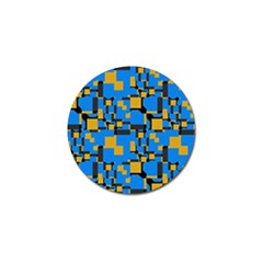 Blue Yellow Shapes Golf Ball Marker (4 Pack)