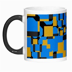 Blue Yellow Shapes Morph Mug by LalyLauraFLM