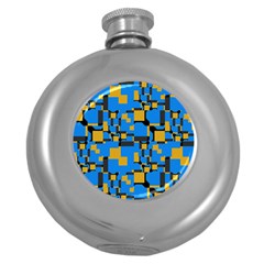 Blue Yellow Shapes Hip Flask (5 Oz)