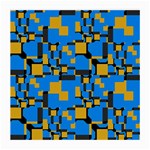 Blue yellow shapes Medium Glasses Cloth Front