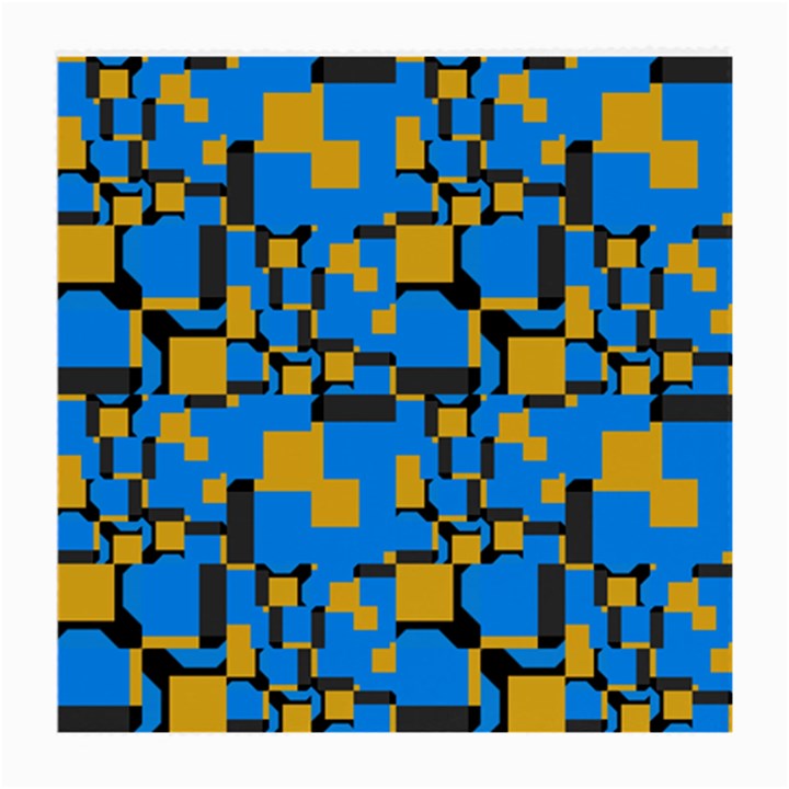 Blue yellow shapes Medium Glasses Cloth