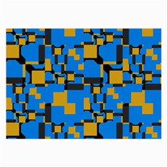 Blue Yellow Shapes Large Glasses Cloth (2 Sides)