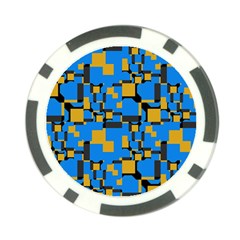 Blue Yellow Shapes Poker Chip Card Guard (10 Pack) by LalyLauraFLM