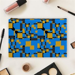 Blue Yellow Shapes Cosmetic Bag (large)