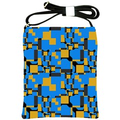 Blue Yellow Shapes Shoulder Sling Bag