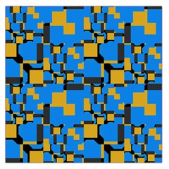 Blue Yellow Shapes Satin Scarf