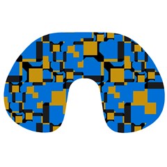 Blue Yellow Shapes Travel Neck Pillow