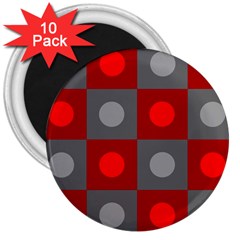 Circles In Squares Pattern 3  Magnet (10 Pack)