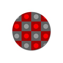 Circles In Squares Pattern Magnet 3  (round) by LalyLauraFLM