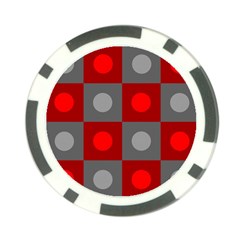 Circles In Squares Pattern Poker Chip Card Guard by LalyLauraFLM