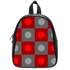 Circles In Squares Pattern School Bag (small) by LalyLauraFLM