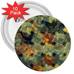 Stars circles and squares 3  Button (10 pack) Front