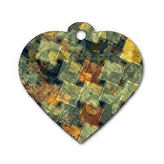 Stars Circles And Squares Dog Tag Heart (one Side)