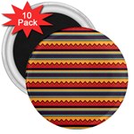 Waves and stripes pattern 3  Magnet (10 pack) Front