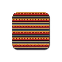 Waves And Stripes Pattern Rubber Coaster (square)