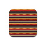 Waves and stripes pattern Rubber Coaster (Square) Front