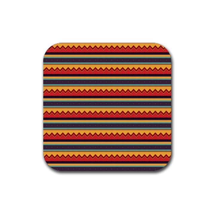 Waves and stripes pattern Rubber Coaster (Square)