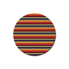 Waves And Stripes Pattern Rubber Coaster (round)