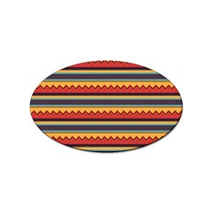 Waves And Stripes Pattern Sticker (oval) by LalyLauraFLM