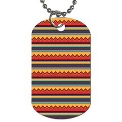 Waves And Stripes Pattern Dog Tag (two Sides)