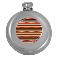 Waves And Stripes Pattern Hip Flask (5 Oz) by LalyLauraFLM