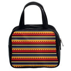 Waves And Stripes Pattern Classic Handbag (two Sides) by LalyLauraFLM