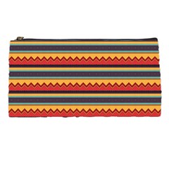 Waves And Stripes Pattern Pencil Case by LalyLauraFLM